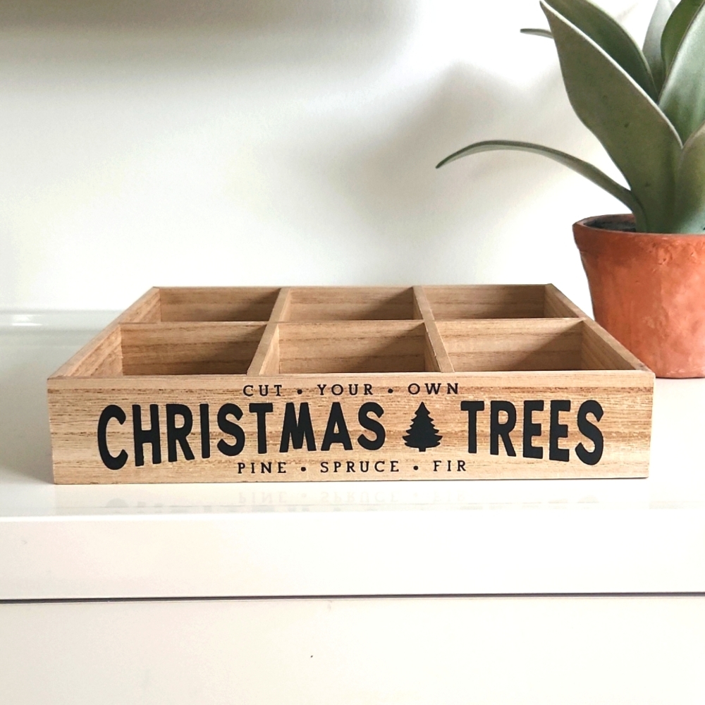 New Target Bullseye Christmas Trees Wooden Serving Tray Crate Christmas …